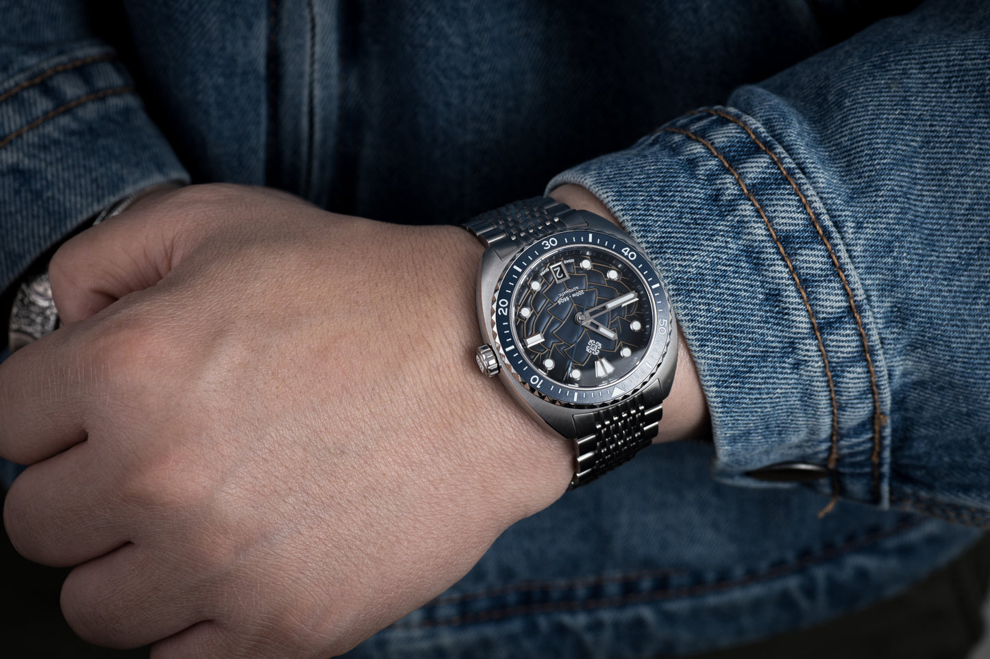 IXDAO IPOSE 2025 New Men's Blue Dragon Scale Pattern Mechanical Diving Watch IXDAO Watch Official Store