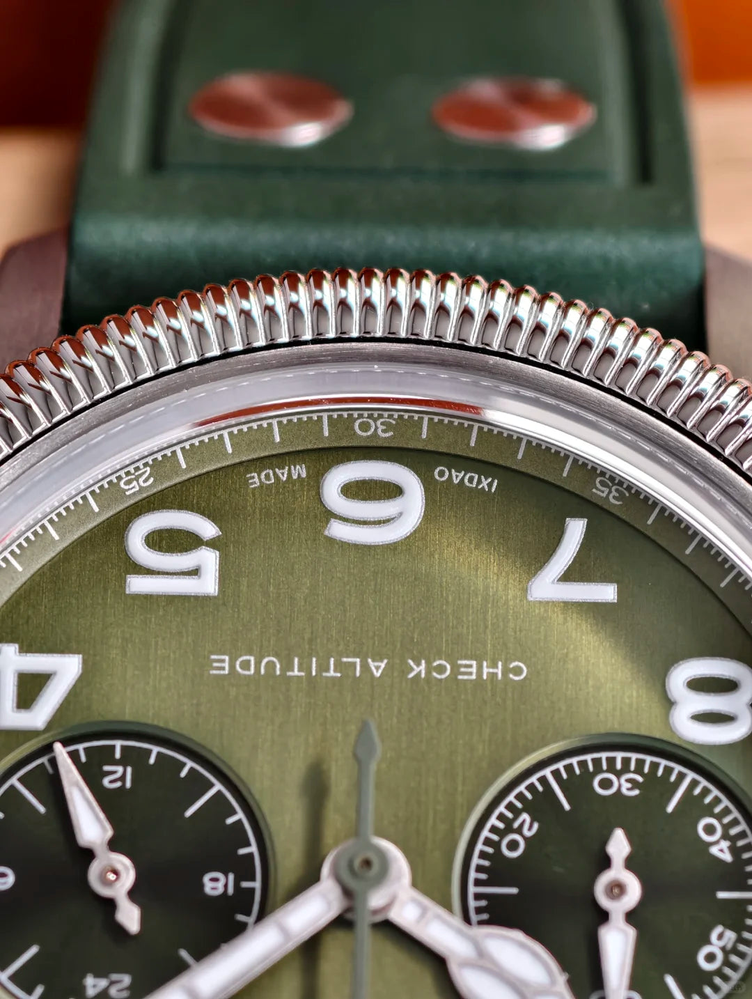 ★Early Bird★IXDAO 39mm VK64 Pilot Chronograph Watch Green Dial