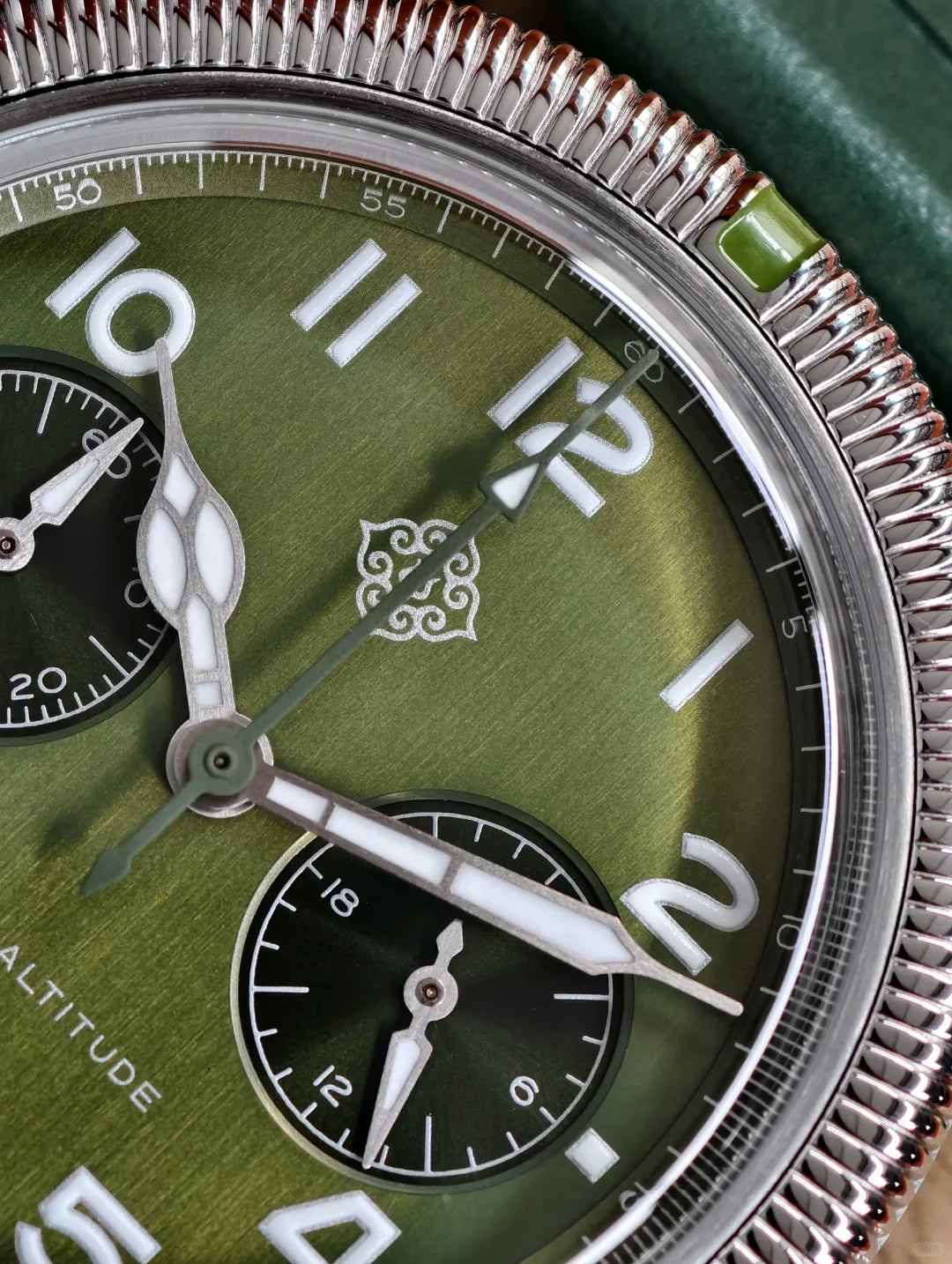 ★Early Bird★IXDAO 39mm VK64 Pilot Chronograph Watch Green Dial