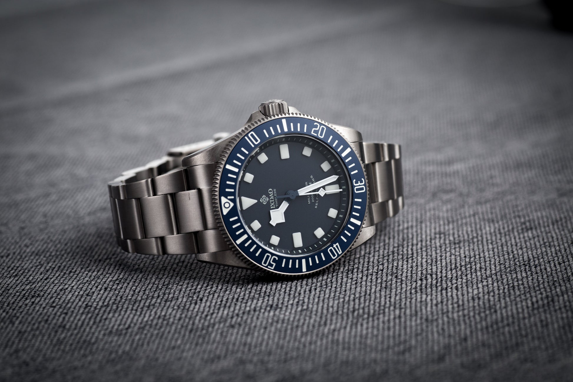IXDAO Titanium 39mm Automatic Dive Watch Blue Dial Full Scale Bezel IXDAO Watch Official Store