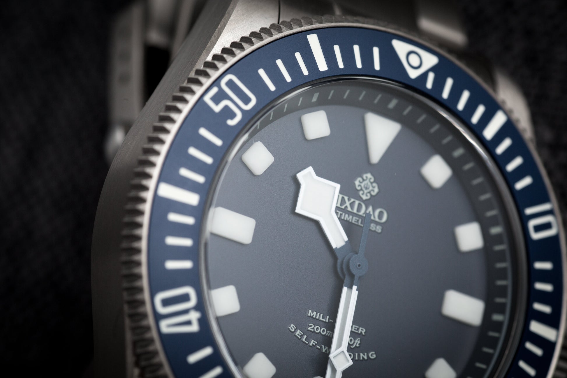 IXDAO Titanium 39mm Automatic Dive Watch Blue Dial Full Scale Bezel IXDAO Watch Official Store