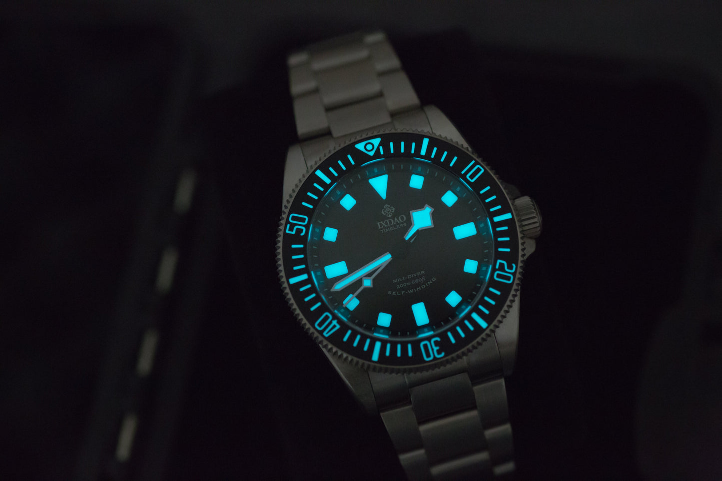 IXDAO Titanium 39mm Automatic Dive Watch Blue Dial Full Scale Bezel IXDAO Watch Official Store