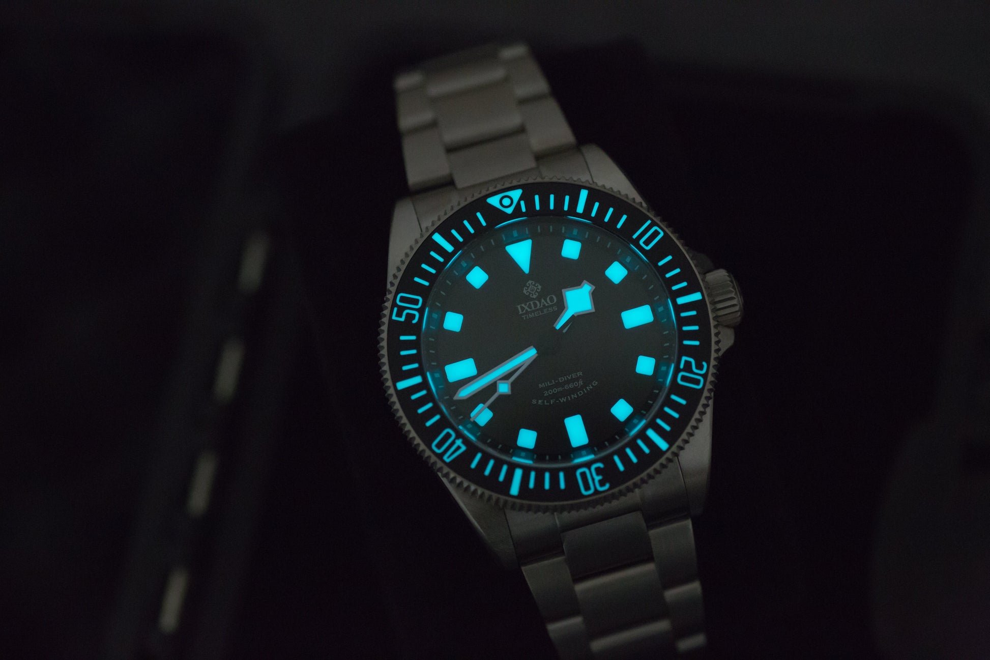 IXDAO Titanium 39mm Automatic Dive Watch Blue Dial Full Scale Bezel IXDAO Watch Official Store