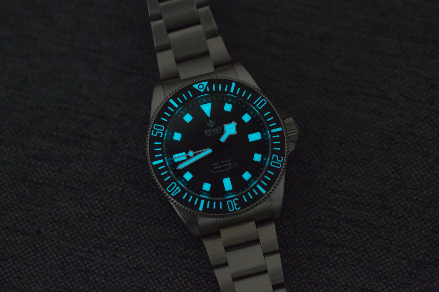 IXDAO Titanium 39mm Automatic Dive Watch Blue Dial Full Scale Bezel IXDAO Watch Official Store