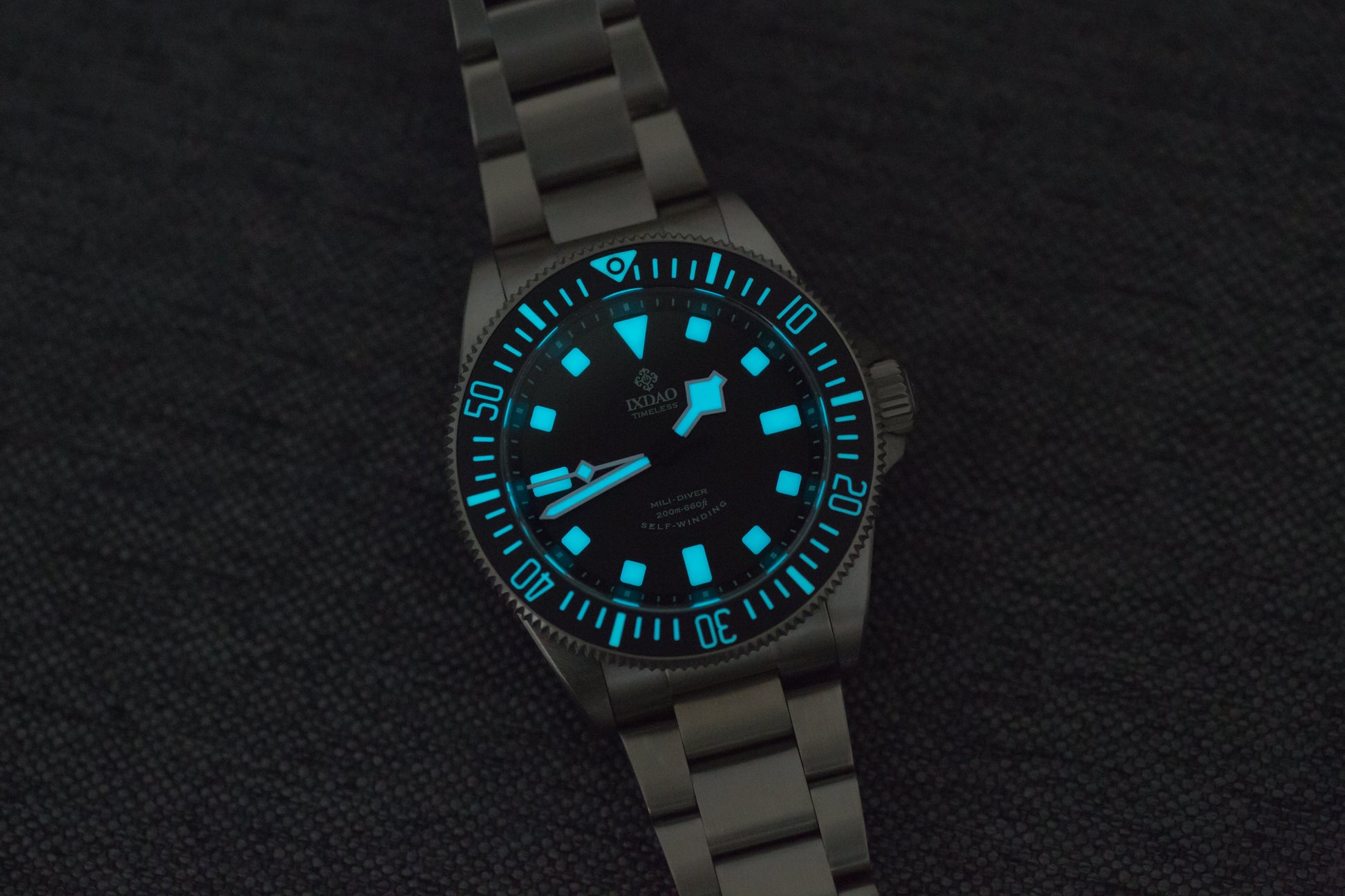 IXDAO Titanium 39mm Automatic Dive Watch Blue Dial Full Scale Bezel IXDAO Watch Official Store