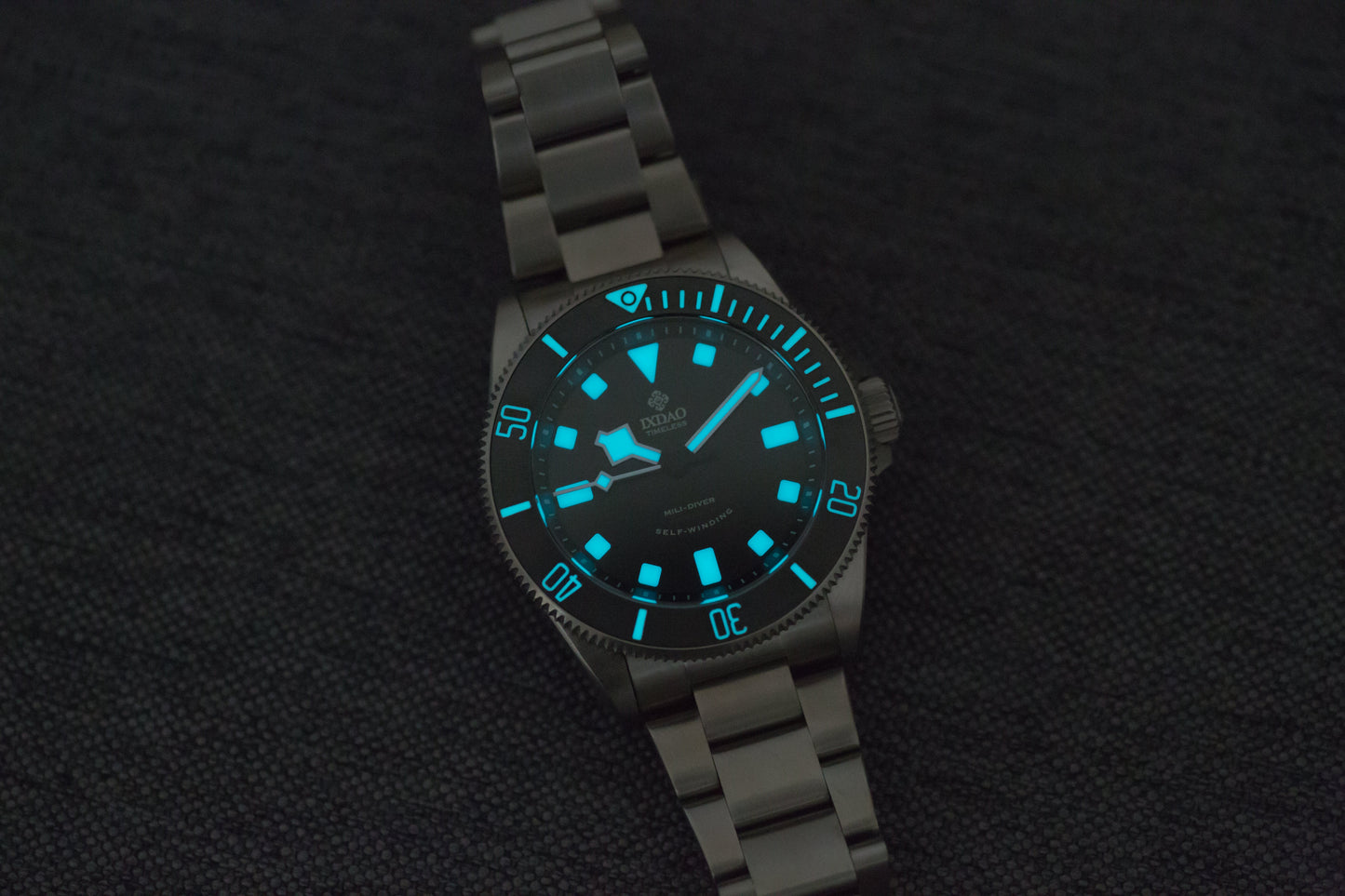 IXDAO Titanium 39mm Automatic Dive Watch Blue Dial Full Scale Bezel IXDAO Watch Official Store