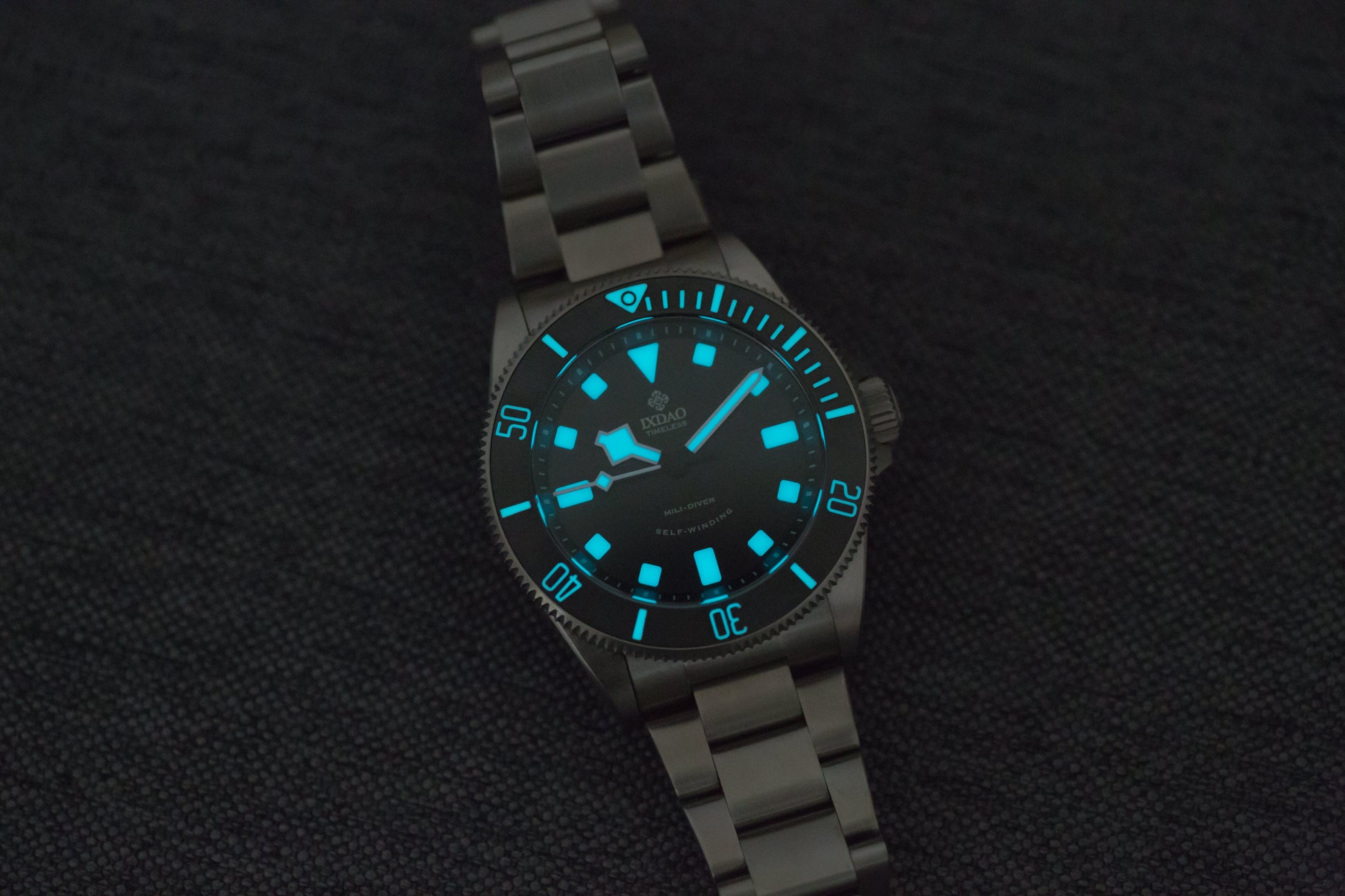IXDAO Titanium 39mm Automatic Dive Watch Blue Dial Full Scale Bezel IXDAO Watch Official Store
