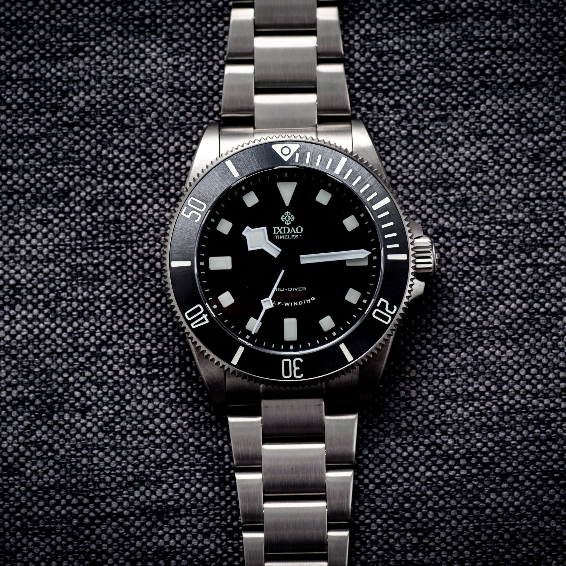IXDAO Titanium 39mm Automatic Dive Watch Black Dial 15 Scale Bezel IXDAO Watch Official Store