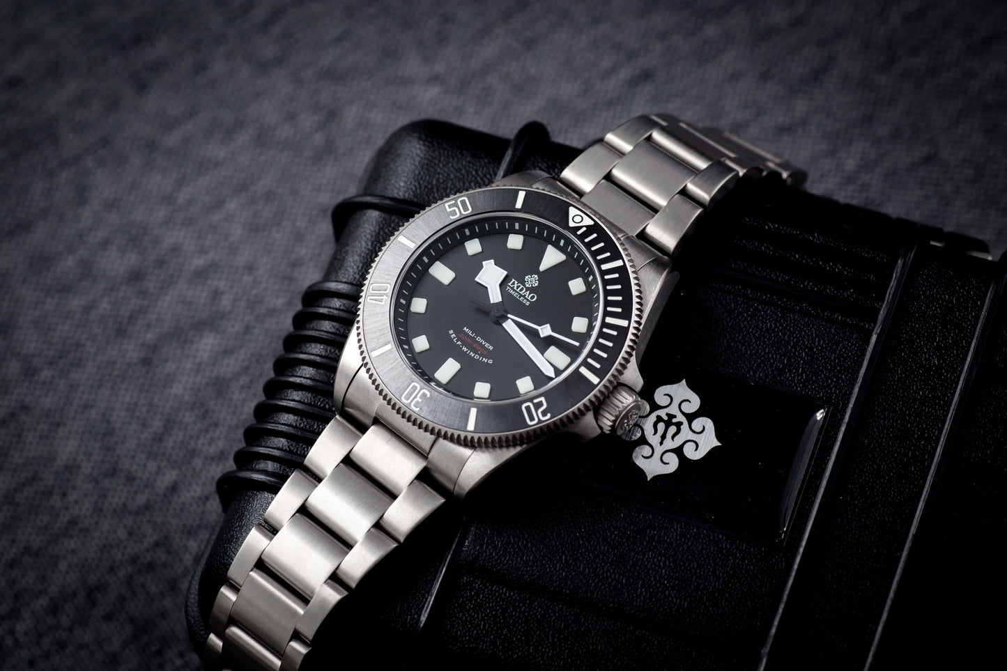 IXDAO Titanium 39mm Automatic Dive Watch Black Dial 15 Scale Bezel IXDAO Watch Official Store
