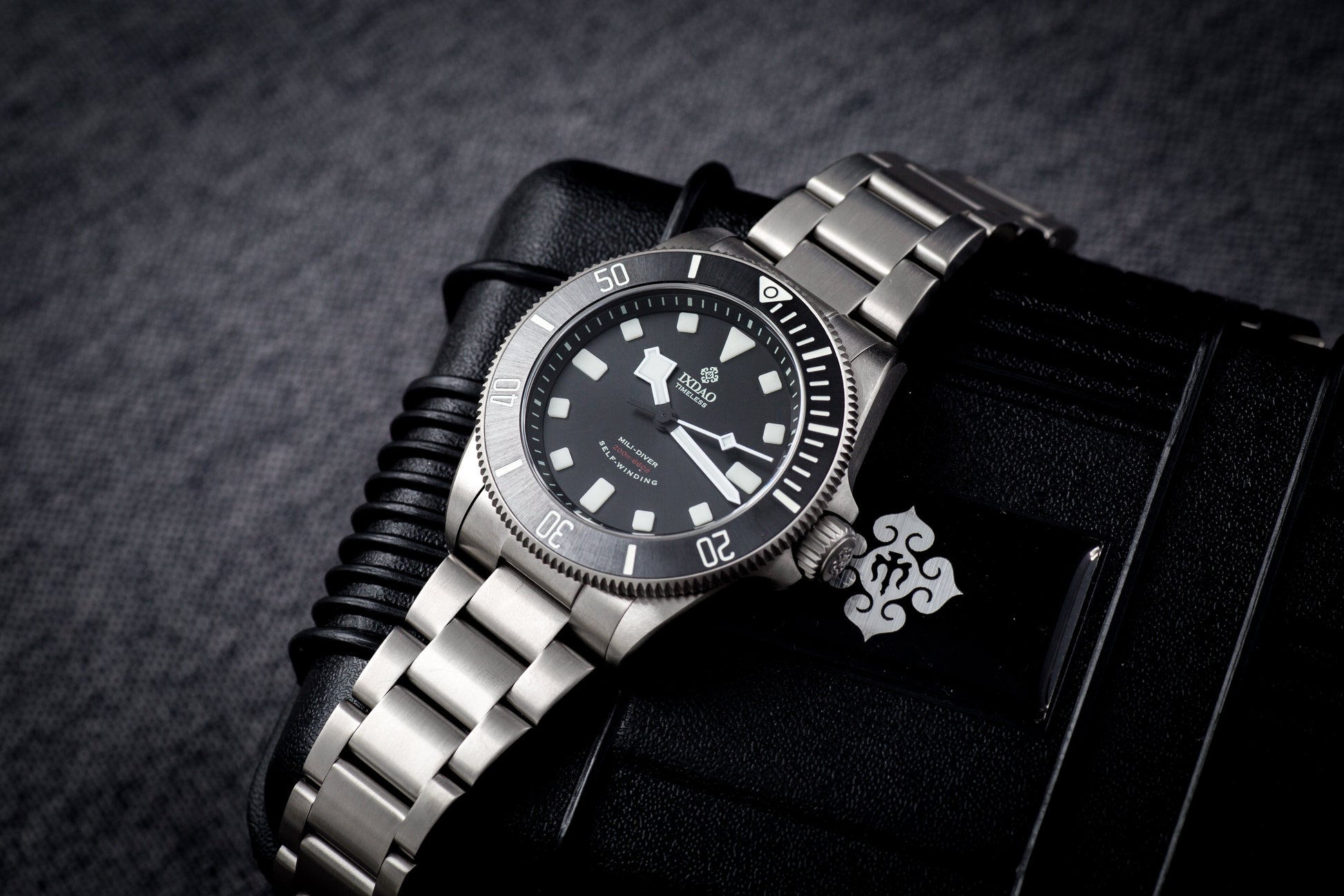 IXDAO Titanium 39mm Automatic Dive Watch Black Dial 15 Scale Bezel IXDAO Watch Official Store