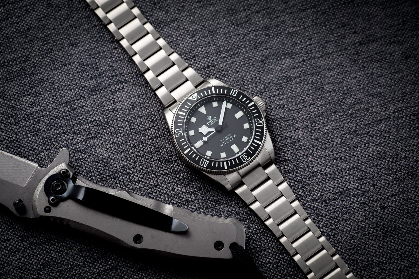 IXDAO Titanium 39mm Automatic Dive Watch Blue Dial Full Scale Bezel IXDAO Watch Official Store