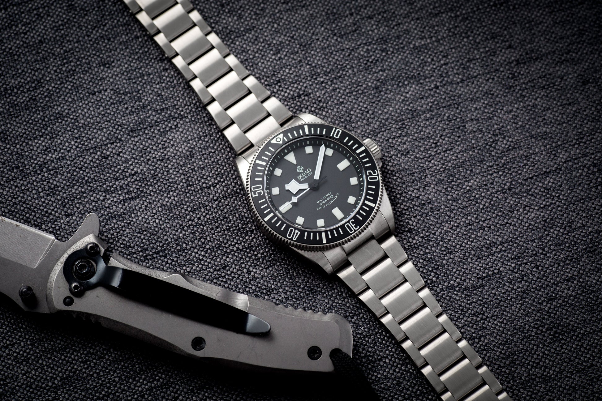 IXDAO Titanium 39mm Automatic Dive Watch Blue Dial Full Scale Bezel IXDAO Watch Official Store