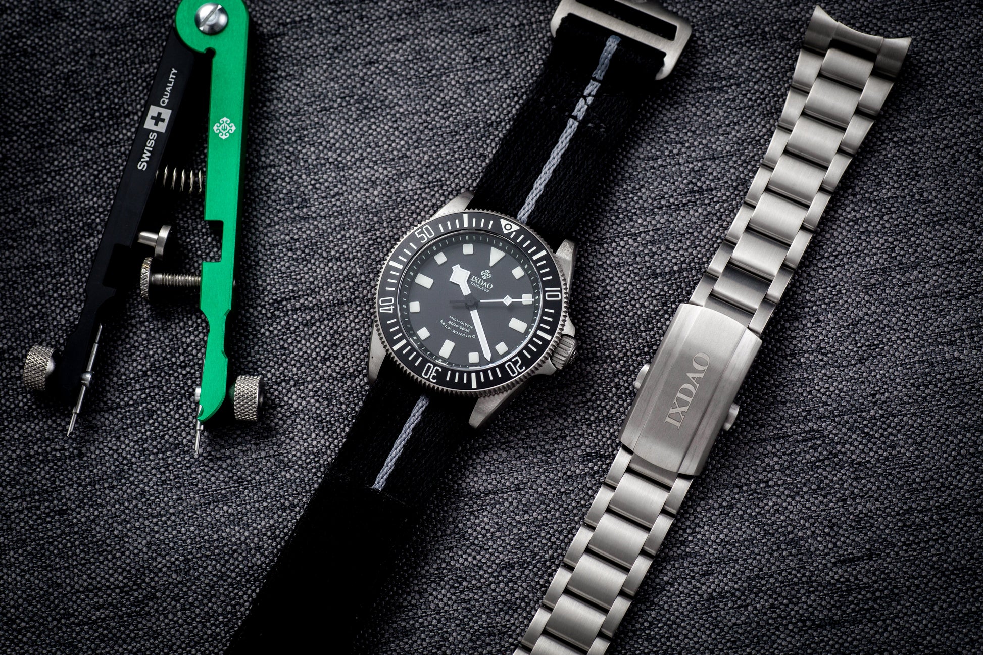 IXDAO Titanium 39mm Automatic Dive Watch Blue Dial Full Scale Bezel IXDAO Watch Official Store