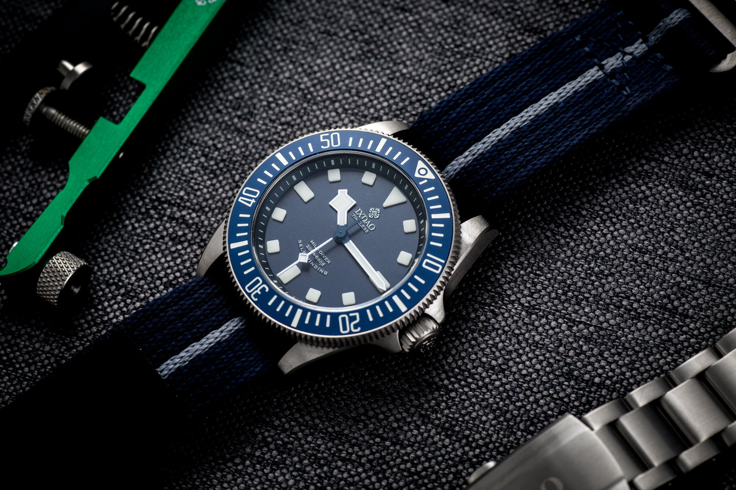 IXDAO Titanium 39mm Automatic Dive Watch Blue Dial Full Scale Bezel IXDAO Watch Official Store