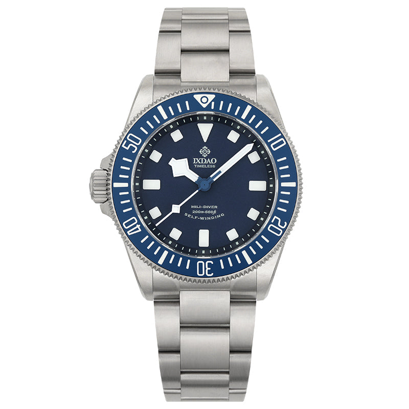 IXDAO Titanium 39mm Automatic Dive Watch Blue Dial Full Scale Bezel IXDAO Watch Official Store