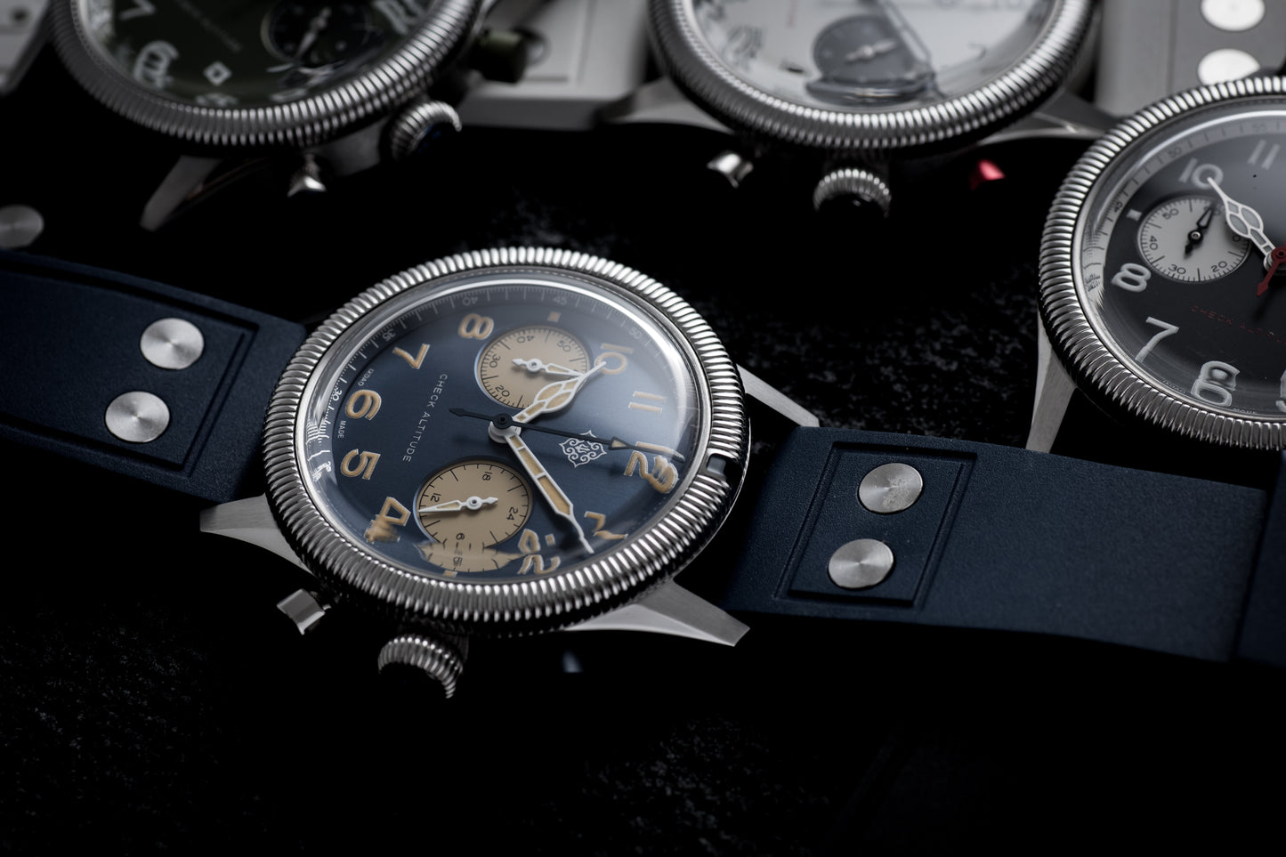 ★Early Bird★IXDAO 39mm VK64 Pilot Chronograph Watch Blue Dial