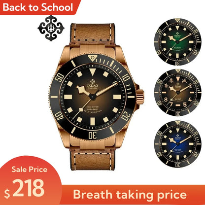 ☆Back to School Sale☆IXDAO Bronze 39mm Automatic Dive Watch