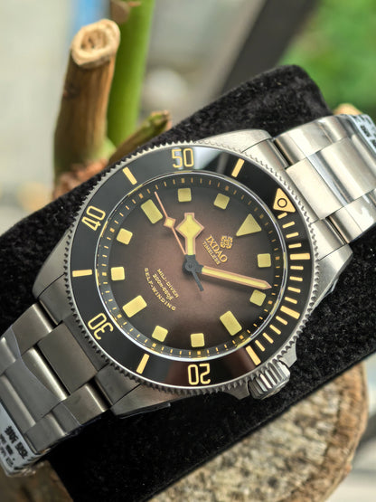IXDAO Titanium 39mm Automatic Dive Watch-Gradient brown dial
