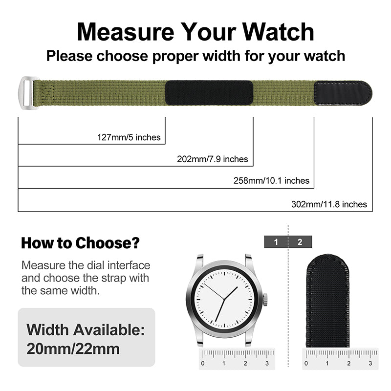 20mm/22mm Soft Nylon Magic Tape Watchband
