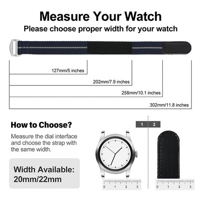20mm/22mm Soft Nylon Magic Tape Watchband