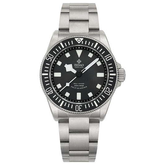 IXDAO Titanium 39mm Automatic Dive Watch Black Dial Full Scale Bezel