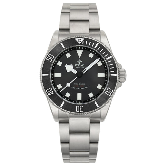 IXDAO Titanium 39mm Automatic Dive Watch Black Dial 15 Scale Bezel