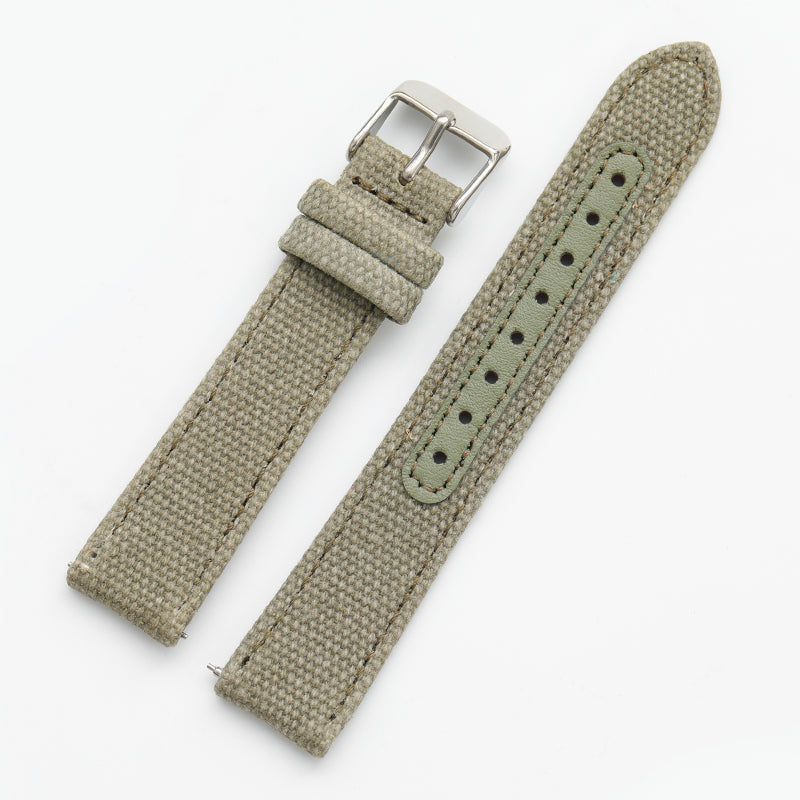 Leather Nylon Canvas Strap Watchband