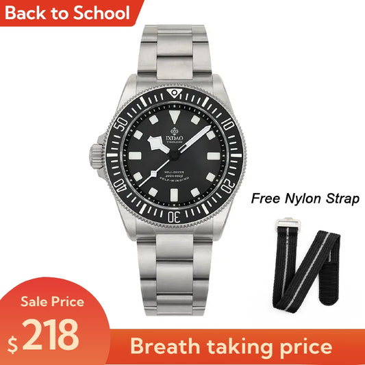 ☆Back to School Sale☆IXDAO Titanium 39mm LHD Automatic Dive Watch