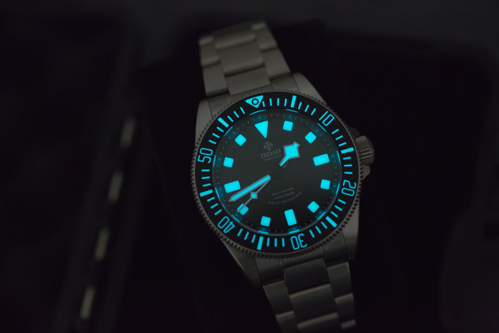 IXDAO Titanium 39mm Automatic Dive Watch Blue Dial Full Scale Bezel IXDAO OFFICIAL STORE