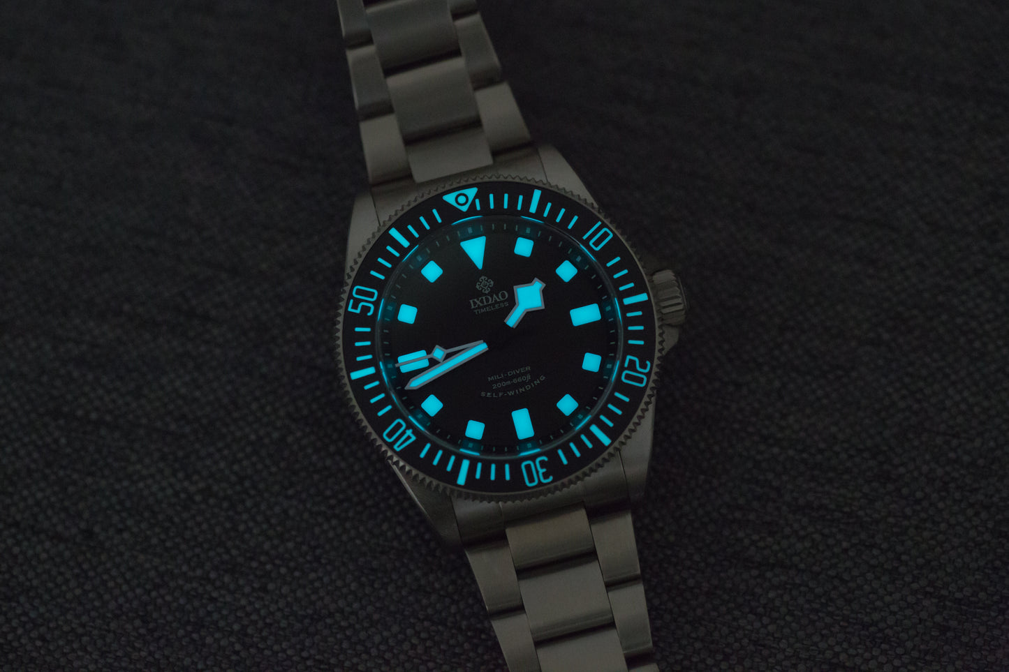 IXDAO Titanium 39mm Automatic Dive Watch Blue Dial Full Scale Bezel IXDAO OFFICIAL STORE