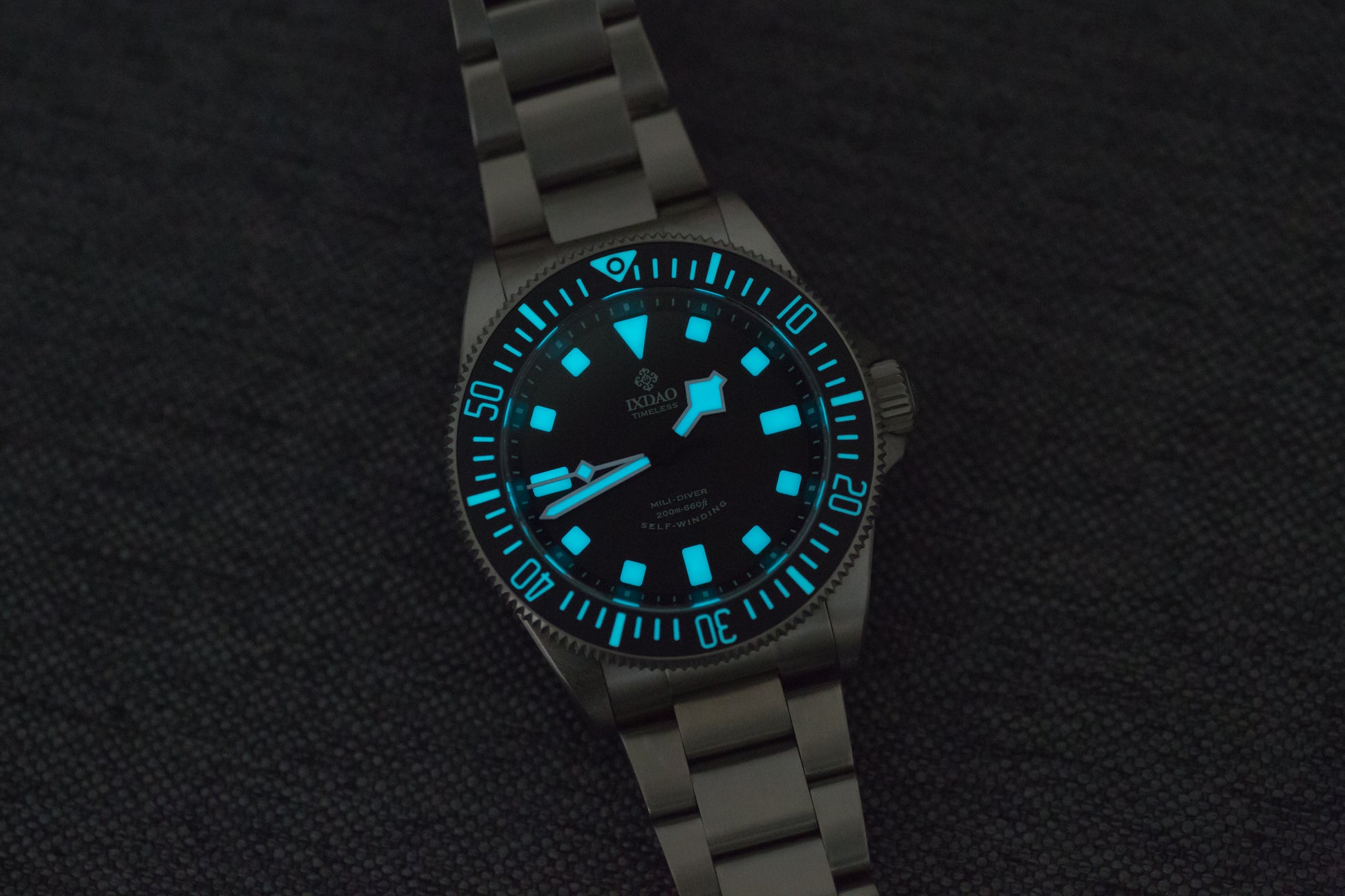 IXDAO Titanium 39mm Automatic Dive Watch Blue Dial Full Scale Bezel IXDAO OFFICIAL STORE