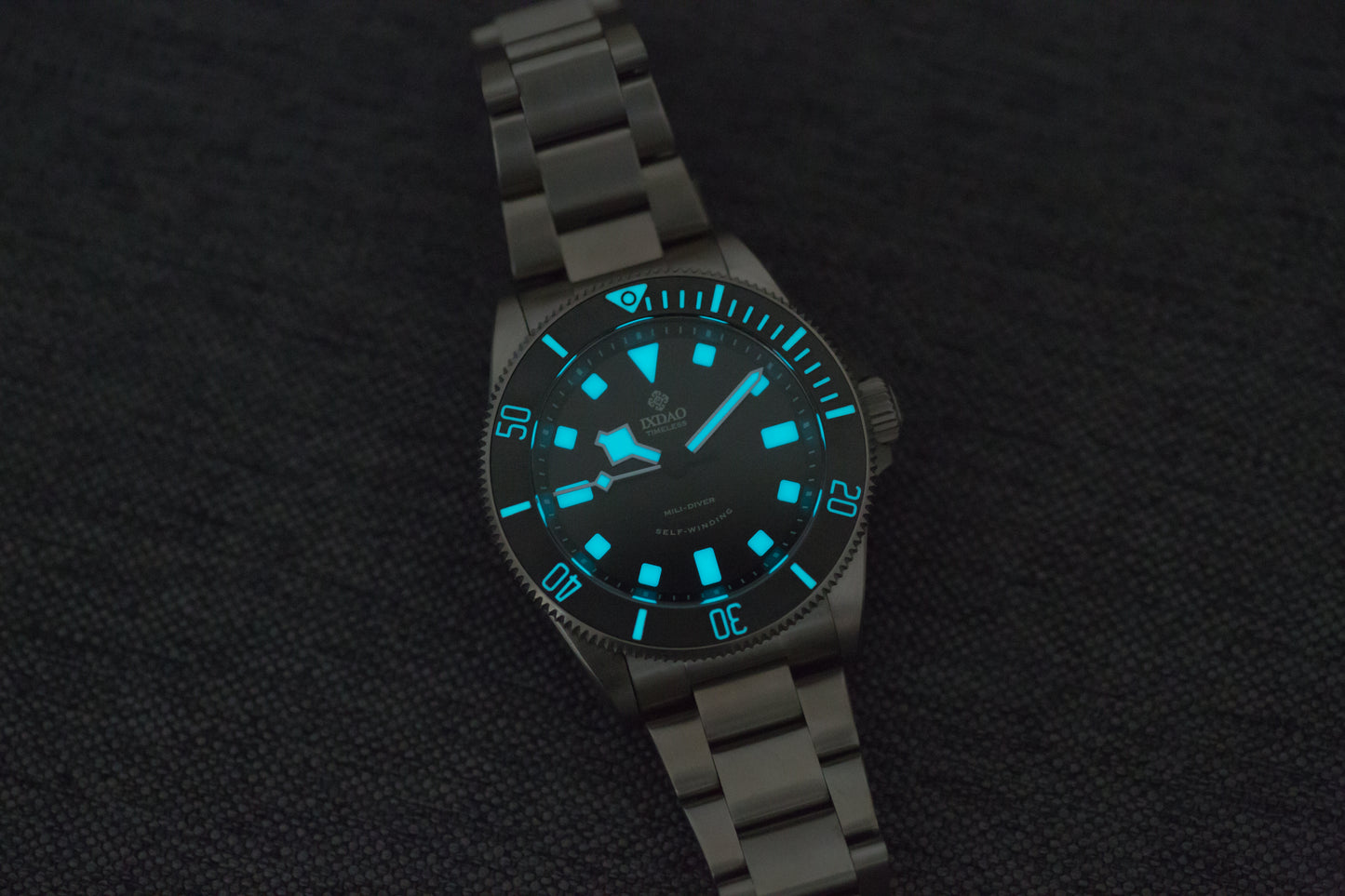 IXDAO Titanium 39mm Automatic Dive Watch Blue Dial Full Scale Bezel IXDAO OFFICIAL STORE