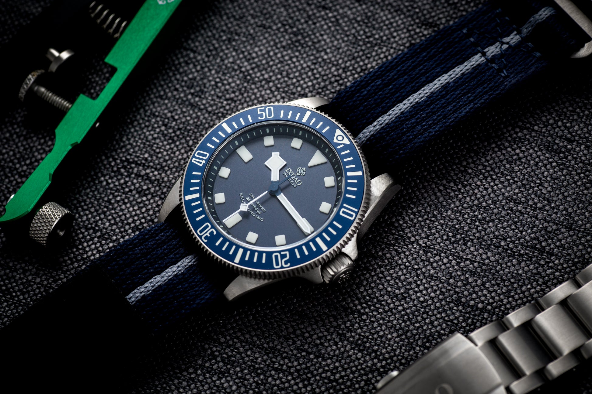 IXDAO Titanium 39mm Automatic Dive Watch Blue Dial Full Scale Bezel IXDAO OFFICIAL STORE